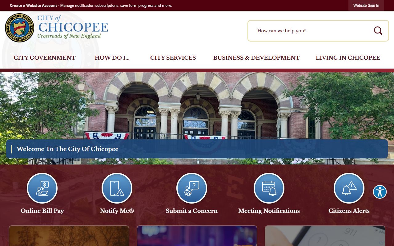 Chicopee city website portal for Chicopee public records