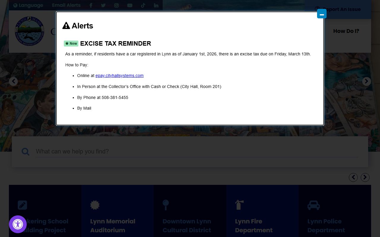 Lynn city website portal for Lynn public records