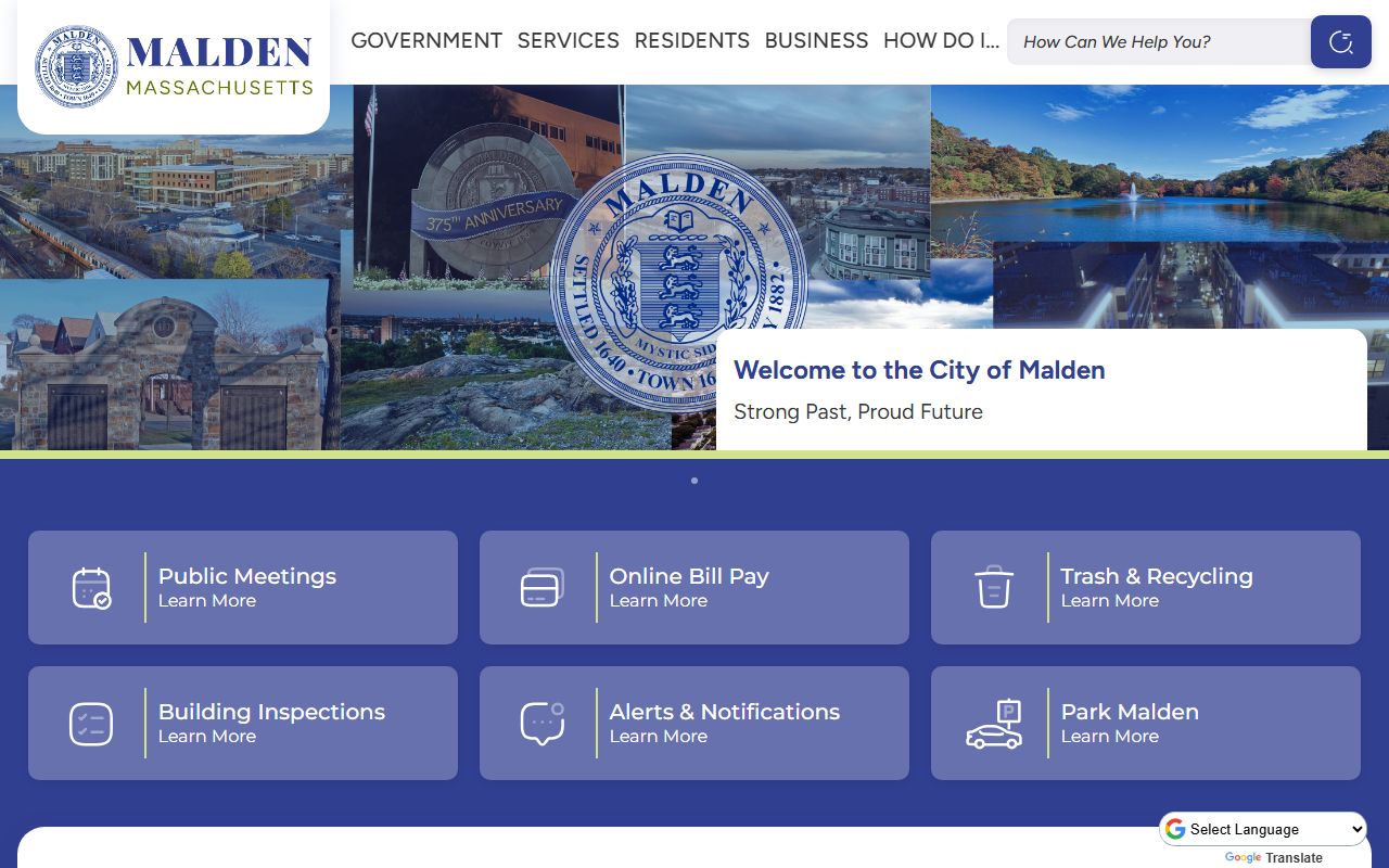 Malden city website for City Clerk and public records requests