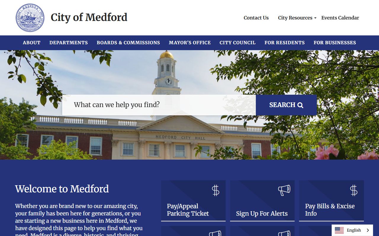 Medford city website portal for Medford public records