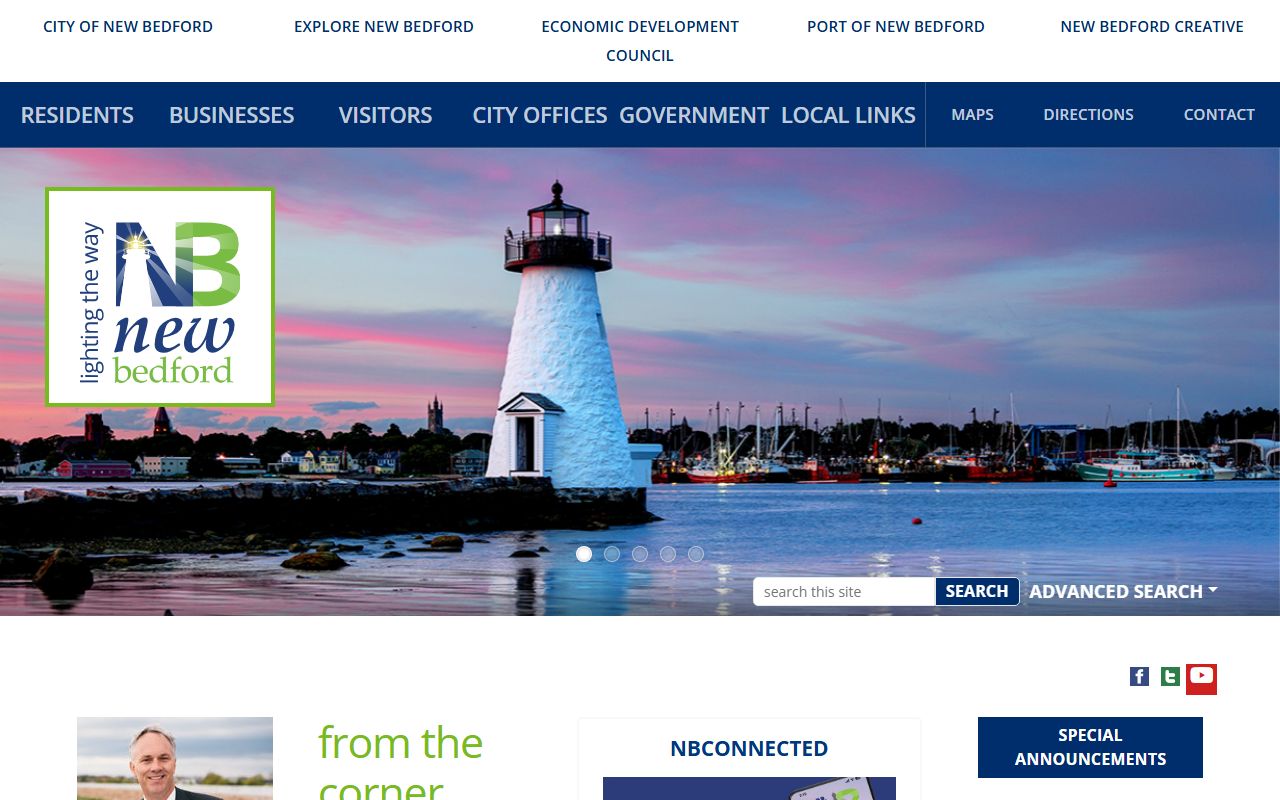 New Bedford city website for New Bedford public records