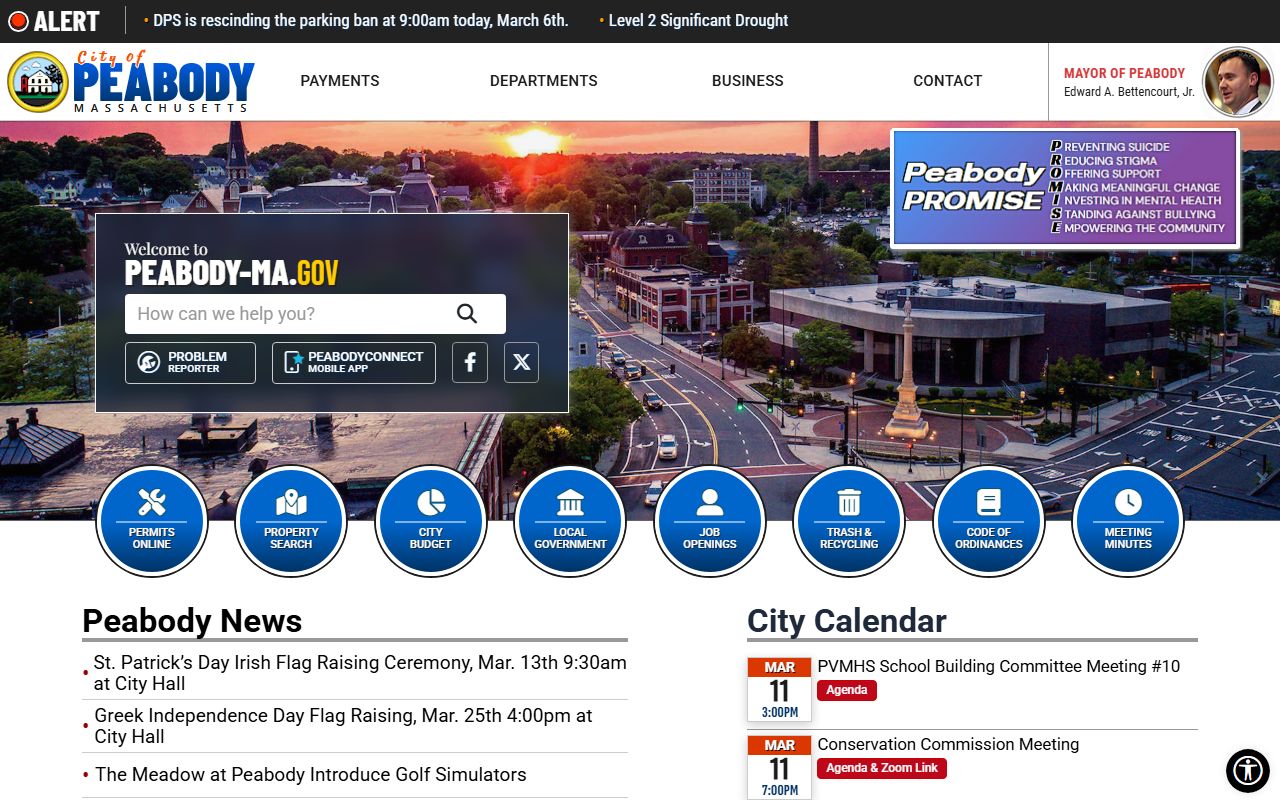 Peabody city website portal for Peabody public records