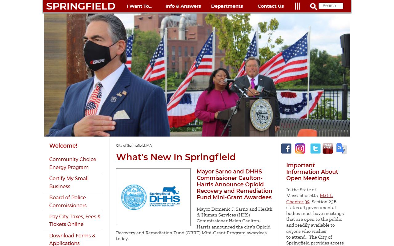 Springfield city website portal for Springfield public records