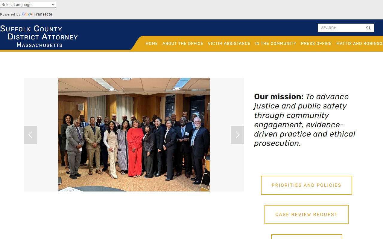 Suffolk County District Attorney public records page for Suffolk County public records requests