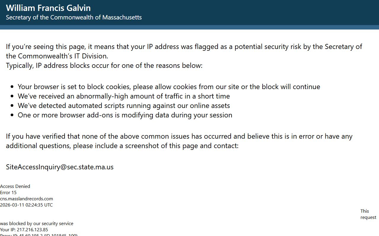 Consumer Notification Service for Worcester County public records property alerts